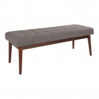 OSP Home Furnishings WPB-M59 West Park Bench in Cement Fabric with Coffee Finished Legs